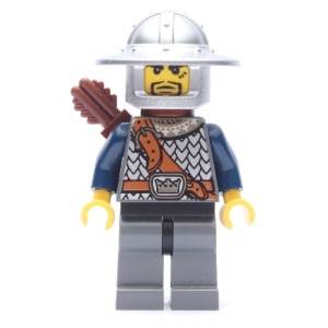 cas361G Fantasy Era -Knecht met ronde helm, pijlenkoker gebruikt *0M0000