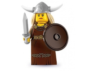 col07-13 COLPROMO Viking vrouw met speer, schild en voetstuk NIEUW *0M0000