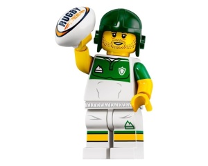 col19-13 Rugbyspeler met rugbybal en standaard NIEUW *0M0000