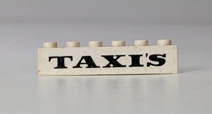 crssprt02pb15-1G Steen 1x6 ZONDER bodemtubes TAXI'S wit gebruikt *5V05-02