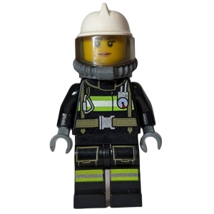 cty0638 Brandweervrouw, met witte helm en beademing NIEUW *0M0000