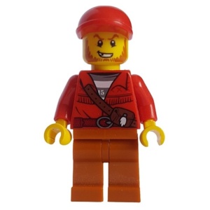 cty0831 Mountain police, boef met rood shirt en rode pet NIEUW *0M0000