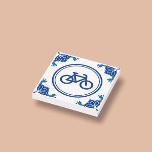 CUS3040 Tegel 2x2 Delfts Blauw - Fiets wit NIEUW *0A000