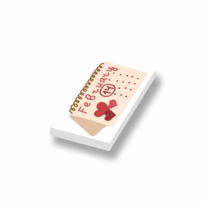 CUS5031 Tegel, 1x2 Valentijn kalender wit NIEUW *0A000