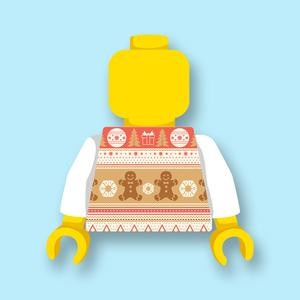 CUS9079 Torso (zonder hoofdje) Kersttrui- Nordic wintertrui gingerbread wit NIEUW *0A008