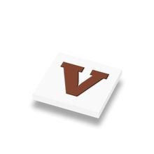 CUSE8023 Tegel 1x1 met chocoladeletter V *0A000