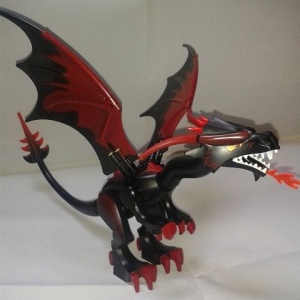 dragon02 Draak, Fantasy Era zwart NIEUW *0D000