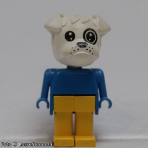 fab2dG Bulldog 4- Blaue lichaam, gele broek, wit hoofd gebruikt *2R0000