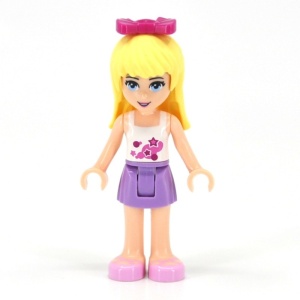 frnd143 Friends- Stephanie, midden lavensder skirt, wit topje met sterren NIEUW *2M0000