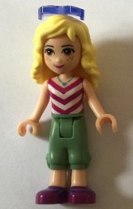 frnd168 Friends- Naya, zandgroene opgestroopte broek, magenta topje met V-hals, zonnebril NIEUW *2M0000