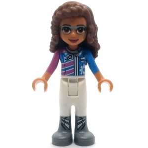 frnd269 Friends- Olivia, witte broek en racing jasje NIEUW *2M0000