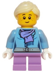 hol066 Meisje, blauwe jas met sjaal NIEUW *0M0000