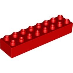 HU4199-5 COMPATIBEL met DUPLO steen 2x8 (Hubelino) rood NIEUW *