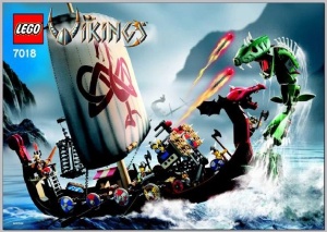 INS7018 7018 BOUWBESCHRIJVING- Viking Ship challenges the Midgard Serpent NIEUW *