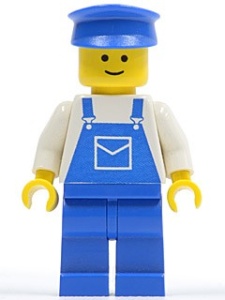 ovr034G Blauwe pet, blauwe overall en broek gebruikt *0M0000