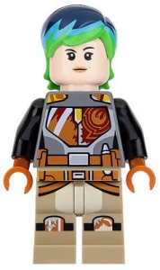 sw0742 Star Wars: Sabrine Wren- Bright Green and Dark Blue Hair NIEUW *0M0000
