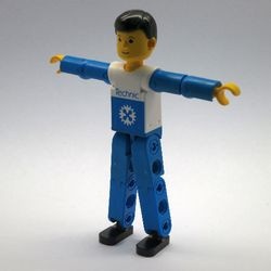 tech005G Blauwe benen & armen, met blauw Technic Logo gebruikt *0D000