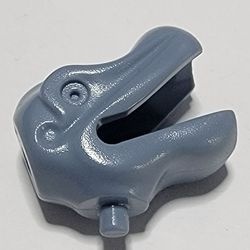 x158-55G Kop dinosaurus, klein blauw, zandkleurig gebruikt *0D000