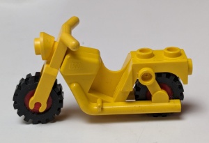 x81c01-3G Motorfiets met rode wielvelgen geel gebruikt *1D038