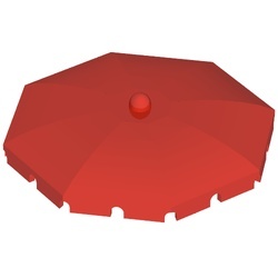 x837-5G FABULAND Parasol rechthoekige onderkanten rood gebruikt *
