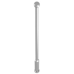 104-12G Antenne 6 hoog zonder nophouder chrome zilver gebruikt *1E013
