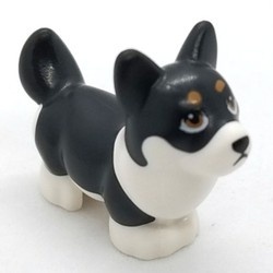109845pb01-11 Hond Corgi zwart/wit zwart NIEUW *0D000