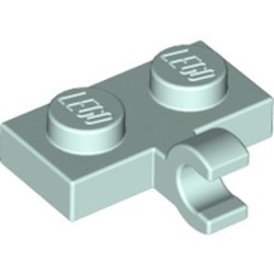 11476-152 Platte plaat 1x2 met horizontale clip LANGE einde aqua, licht NIEUW *1B291