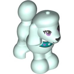11575pb05-152 Hond Poedel met donkerturquoise halsband aqua, licht NIEUW *0D000