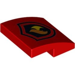 15068pb052-5 Dakpan rond 2x2x2/3 geen noppen brandweer logo rood NIEUW *1L278
