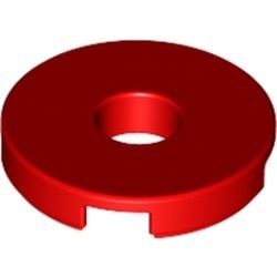 15535-5 Tegel 2x2 rond met gat rood NIEUW *1B146