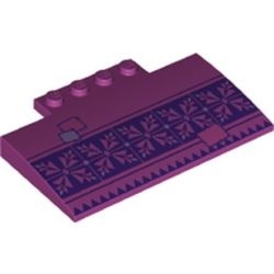 15625pb025-71 Dakpan gebogen 5x8x 2/3 met donker paars en roze patroon magenta NIEUW *1L000