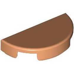 1748-28 Tegel HALF rond 1x2 caramel NIEUW *5A079