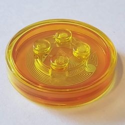 18602c02-19 Dimensions Toy Tag 4x4x2/3 met 4 noppen transparant geel NIEUW *5D0000