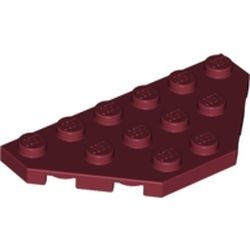 2419-59 Platte plaat 3x6 twee afgekapte hoeken rood, donker NIEUW *5A015