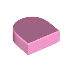 24246-104 Tegel 1x2 halve circel (Stadium) roze, helder NIEUW *5A077