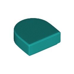 24246-39 Tegel 1x2 halve circel (Stadium) turquoise, donker NIEUW *5A077