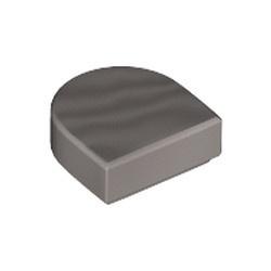 24246-95 Tegel 1x2 halve circel (Stadium) zilver, mat NIEUW *5A077