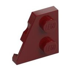 24299-59 Wig plaat 2x2 links rood, donker NIEUW *1B229