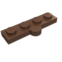 2429c01-8G Scharnierplaat 1x4 compleet (horizontaal 2 x 1x2) bruin (klassiek) gebruikt *1D011