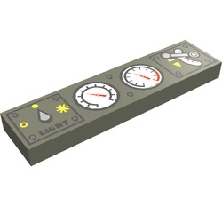 2431px17-10G Tegel 1x4 Twee meters midden en knoppen/hendel donker, grijs (klassiek) gebruikt *5t04-13