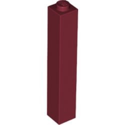 2453b-59 Steen 1x1x5 DICHTE nop rood, donker NIEUW *5K0000
