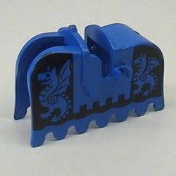2490px2-7G Zadel met bepantsering zwarte draken blauw gebruikt *0D000