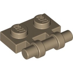 2540-69 Platte plaat 1x2 met OPEN hendel crème,donker NIEUW *1B293