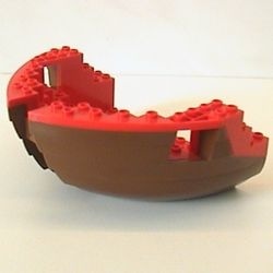 2557c02-8G Boeg zeilschip 12x16x5 1/3 Rood dek (PAKKETZENDING) bruin (klassiek) gebruikt *