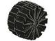 2573-11G Hardplastic wiel zeer groot (71x47) PAKKETZENDING zwart gebruikt *