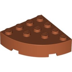 2577-68 Steen, 4x4 gebogen hoek massief oranje, donker NIEUW *
