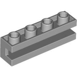 2653-86G Steen 1x4 met sleuf horizontaal grijs, licht (blauwachtig) gebruikt *