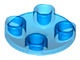 2654-14 Platte plaat 2x2 rond afgeronde bodem transparant donkerblauw NIEUW *1B148