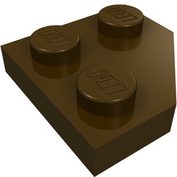 26601-120 Wig plaat 2x2 afgekapt hoekje bruin, donker NIEUW *1B353