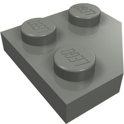 26601-85 Wig plaat 2x2 afgekapt hoekje grijs, donker (blauwachtig) NIEUW *1B353
